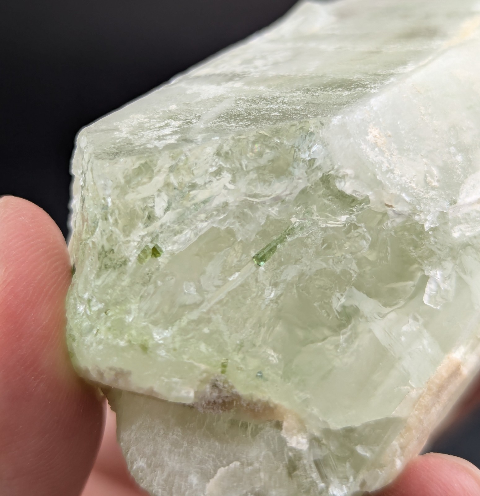 Green Tourmaline Included And Dissolved Quartz Crystal, Afghanistan, 295 Grams