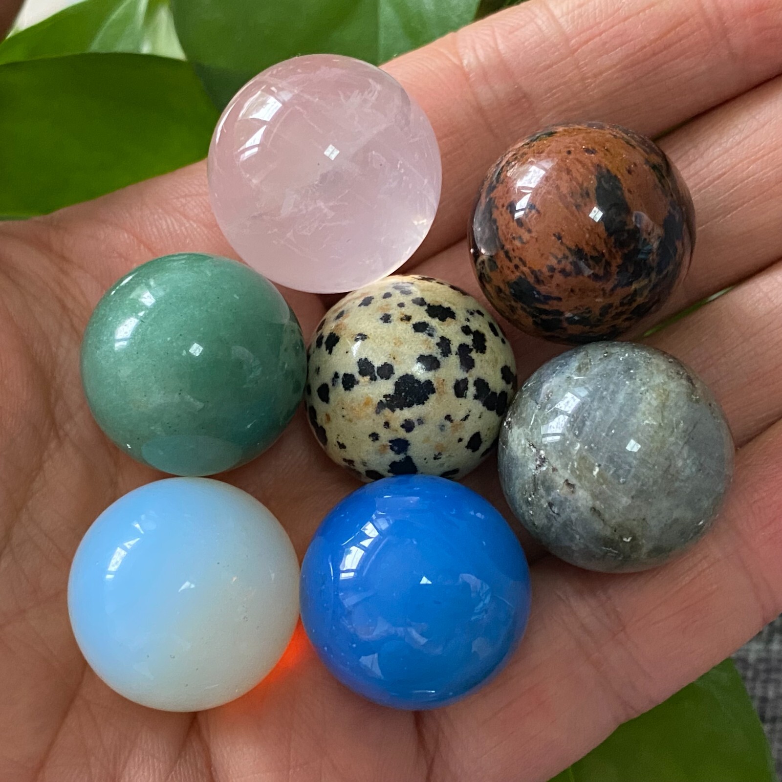 TOP Natural a lot Quartz Seven star array Sphere Quartz Crystal Reiki+stand 1PC