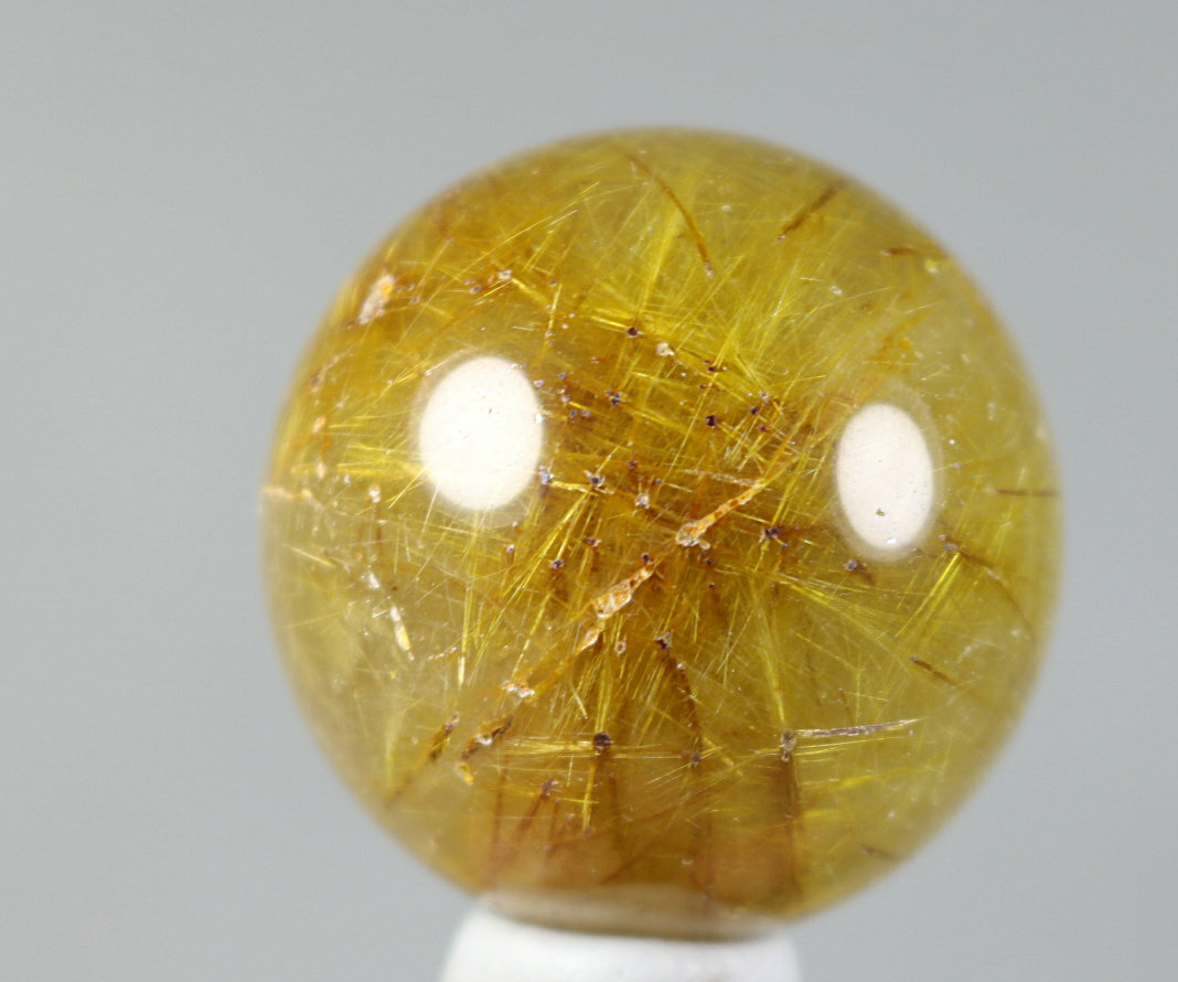 36mm Natural Clear Golden Hair Rutilated Quartz Crystal Sphere Ball Specimen