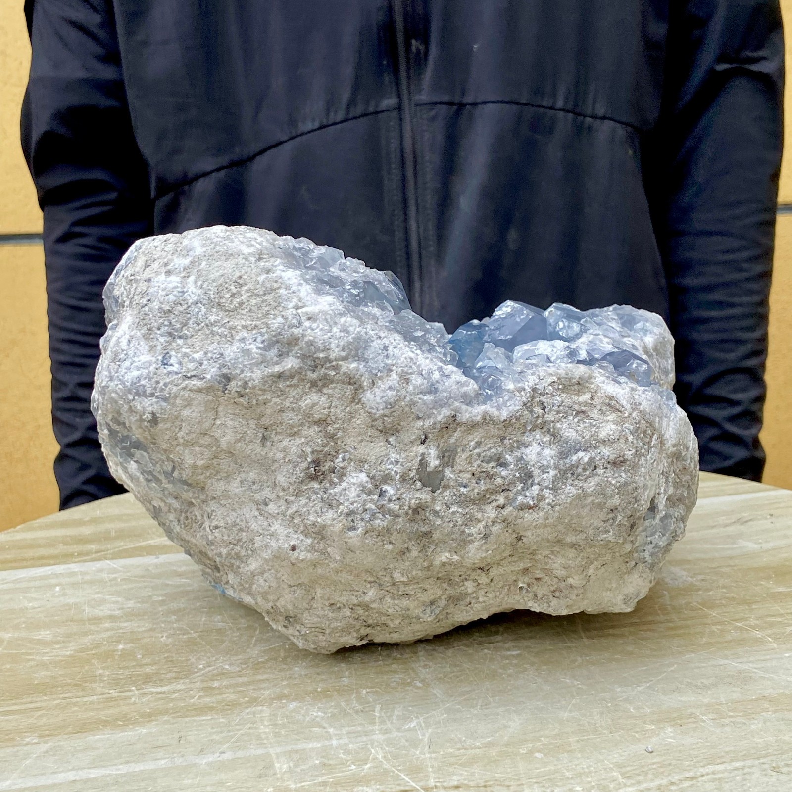 15.43LB Natural Beautiful Blue Celestite Crystal Geode Cave Mineral Specimen