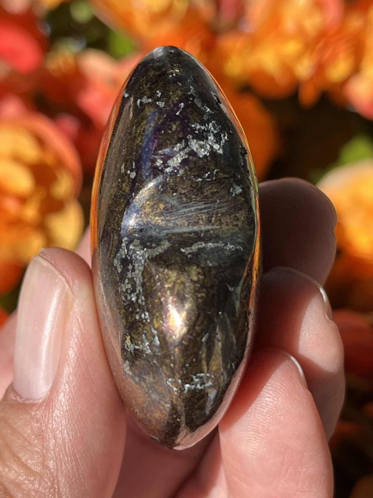 Peruvian Covellite Heart with Pyrite