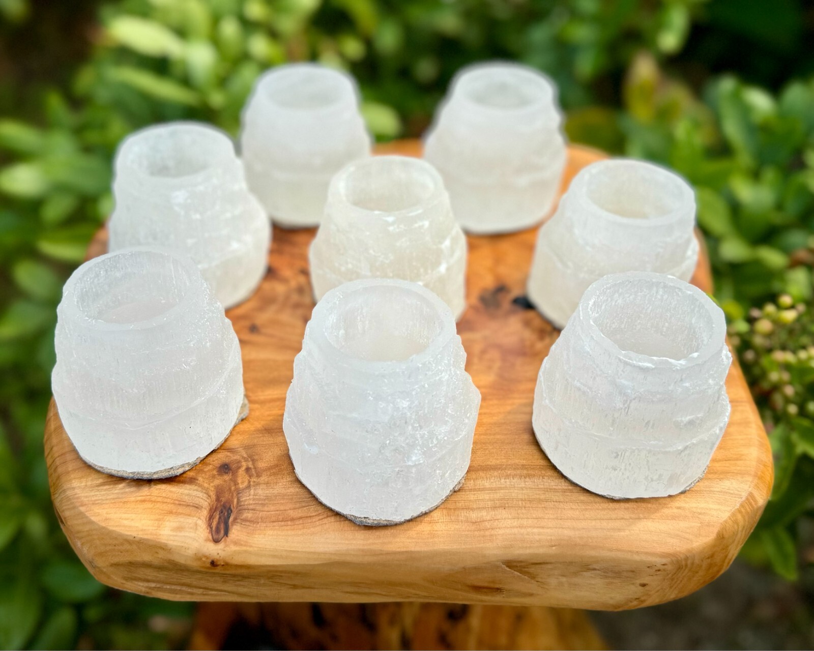 2.5″ Selenite Candle Holder for Tealight Candles (Selenite Iceberg, Tower)