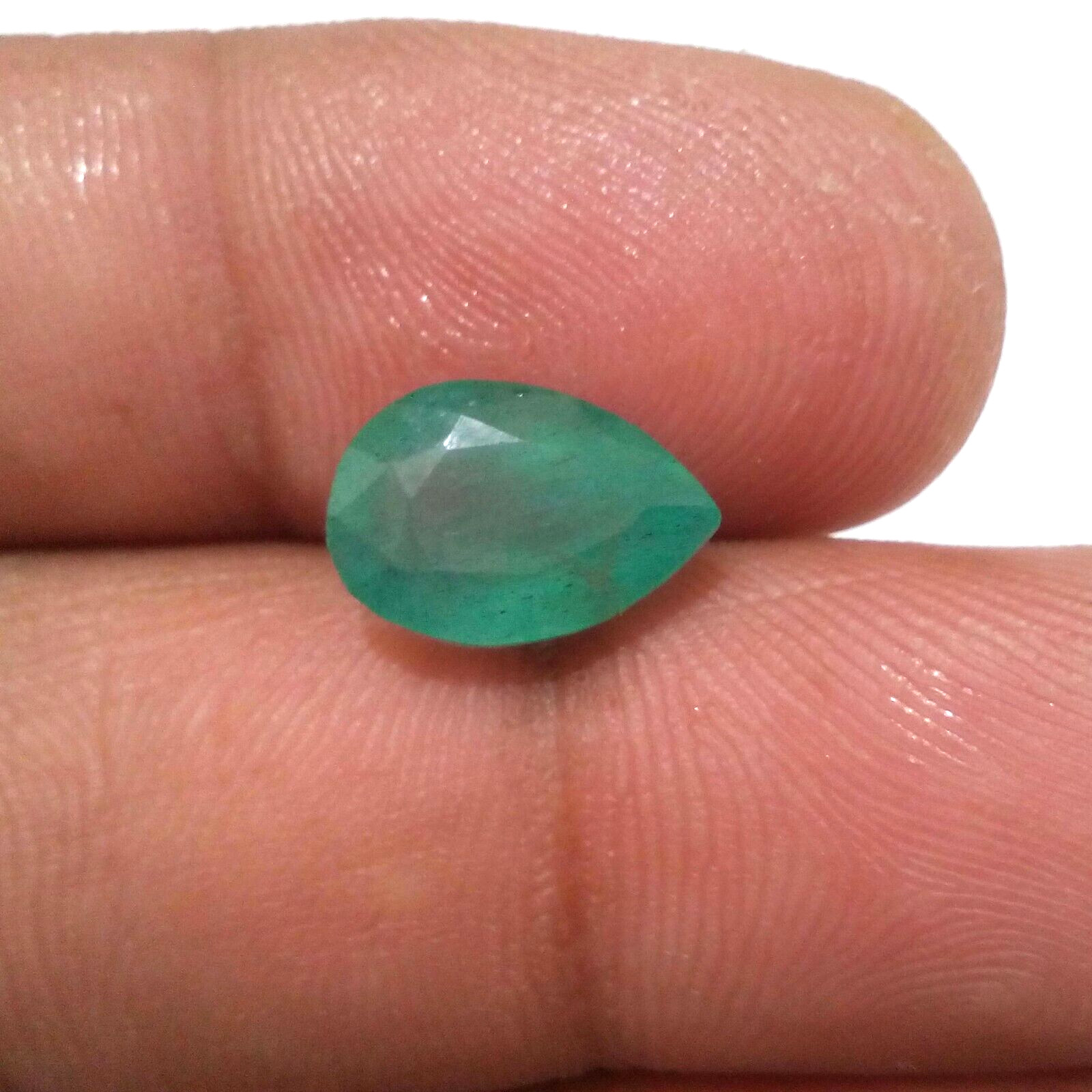 Exquisitely Zambian Emerald Faceted Pear 3.65 Crt Green Ravishing Loose Gemstone