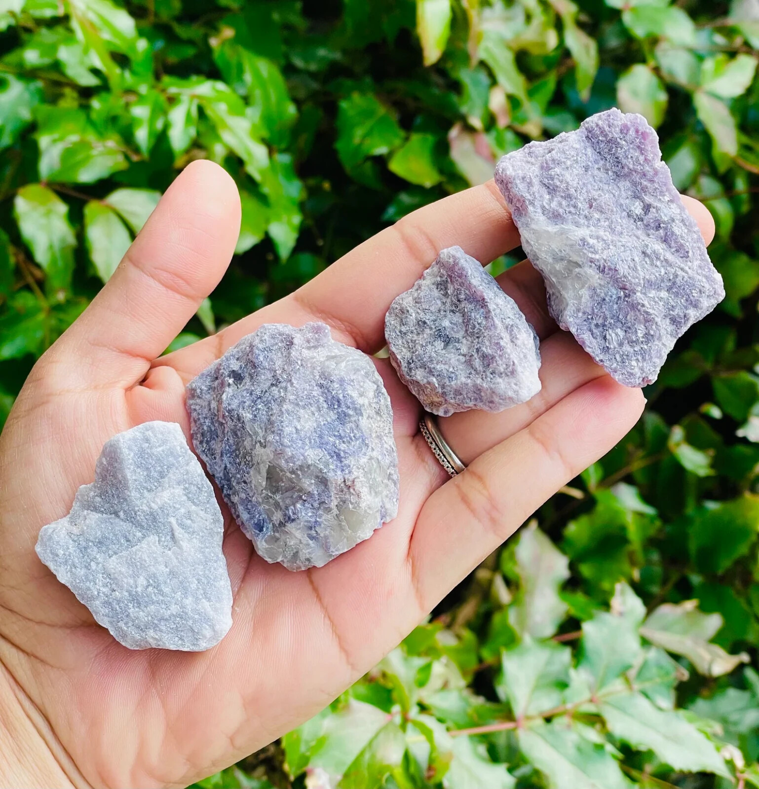 3Pcs Natural Lepidolite Raw Stone Crystal Mineral Specimen Healing Energy Gifts