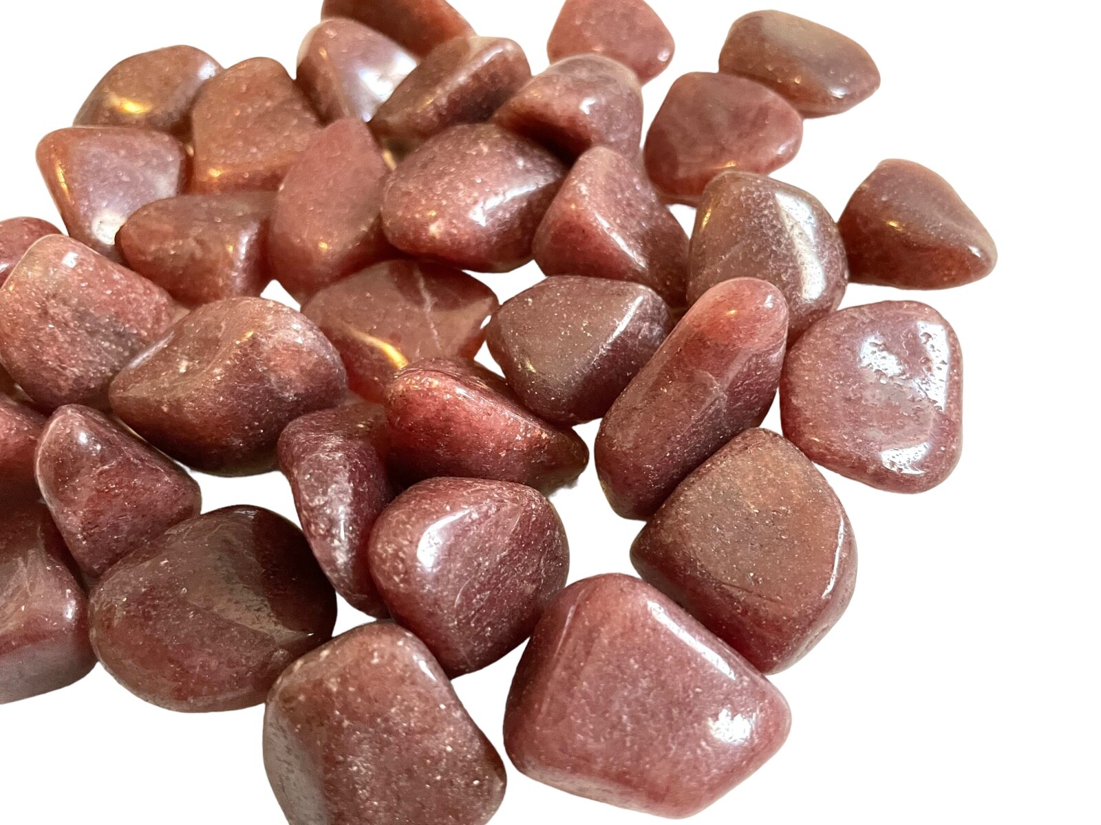 3X Raspberry Aventurine Tumbled Stones 25-30mm Healing Crystal Sacral Chakra Sex