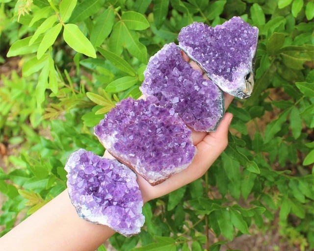 80-100g Raw Amethyst Crystal Quartz Cluster Specimens Healing Reiki Ornaments
