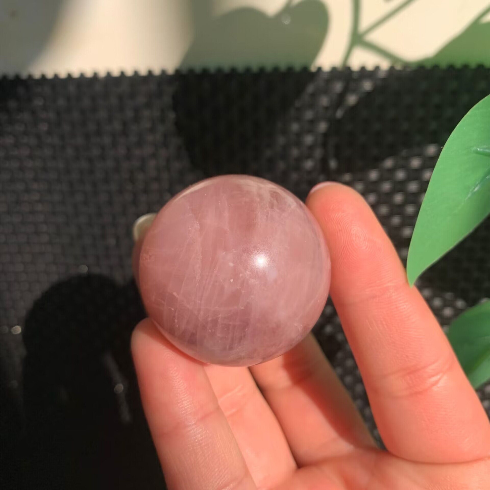 36mm 70g Lavender Rose Quartz Sphere Ball Crystal Love Energy Natural Healing