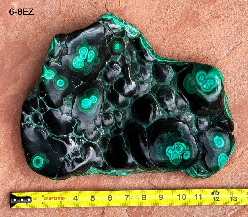 HUGE Bullseye Malachite Display Specimen – 13lbs! x 12″ – US Seller! @