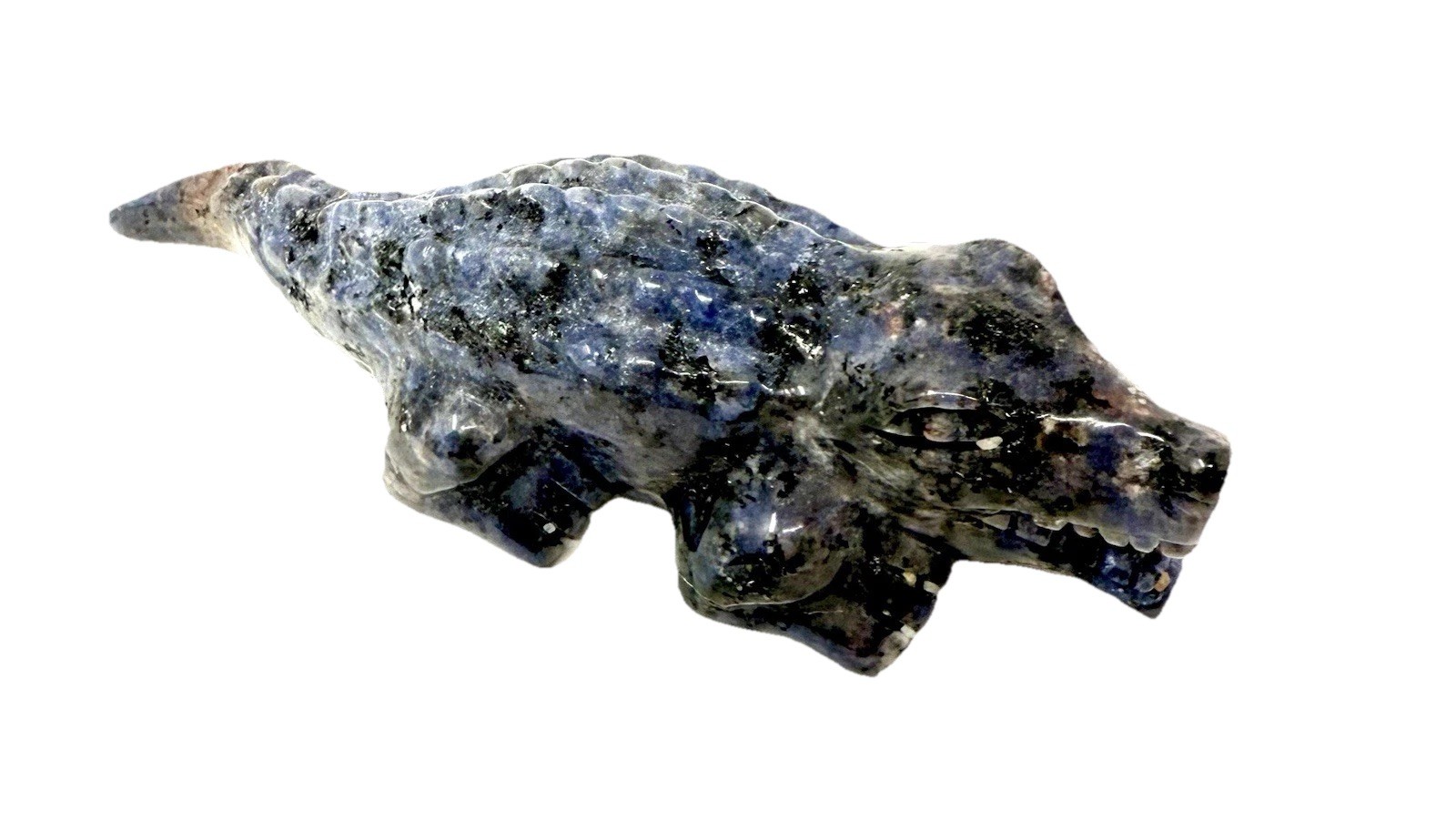 3.75” Que Sera Stone Alligator Crystal Carving Cute