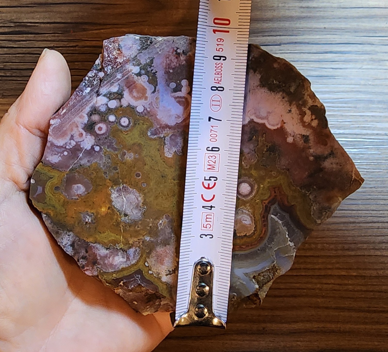 18.48 oz ( 524 gr) Multicolor Agate Slab, Collectible Agate, Unpolished Agate
