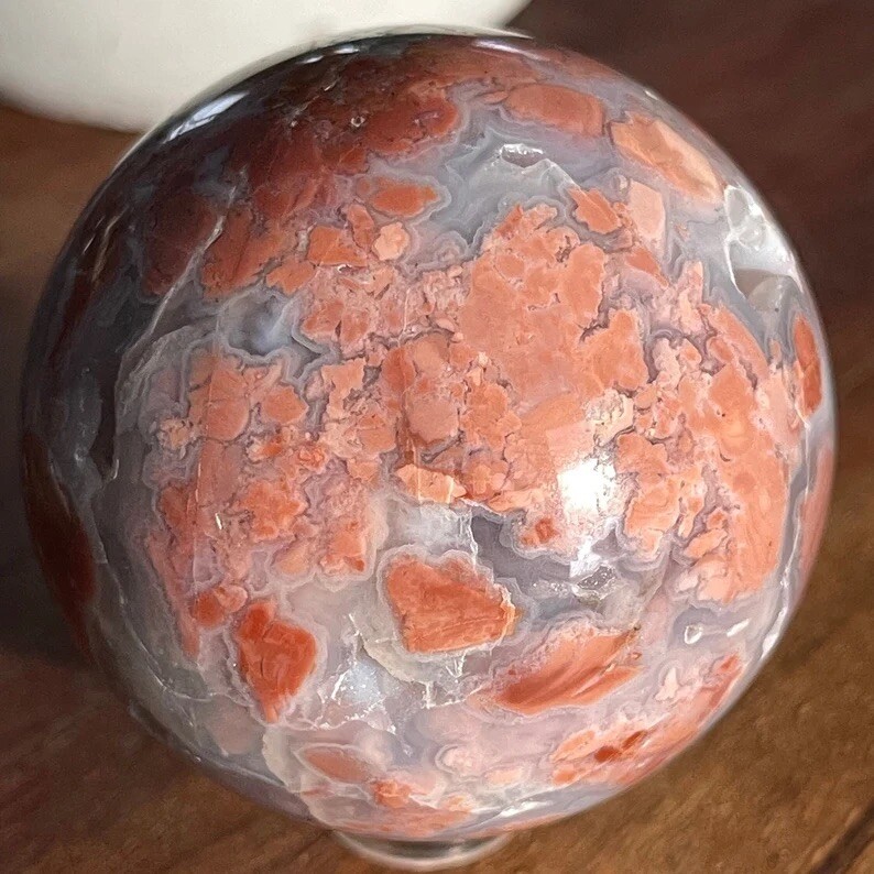 Sugar Druzy Pink Lace Agate Sphere – No. 79