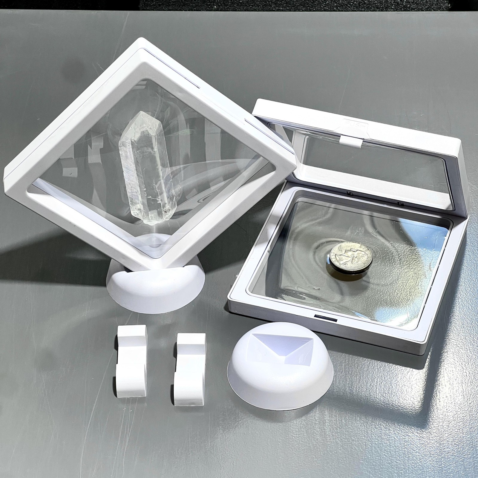 Clear Floating Display Case Frame Re-Usable Multi-Purpose Flexible