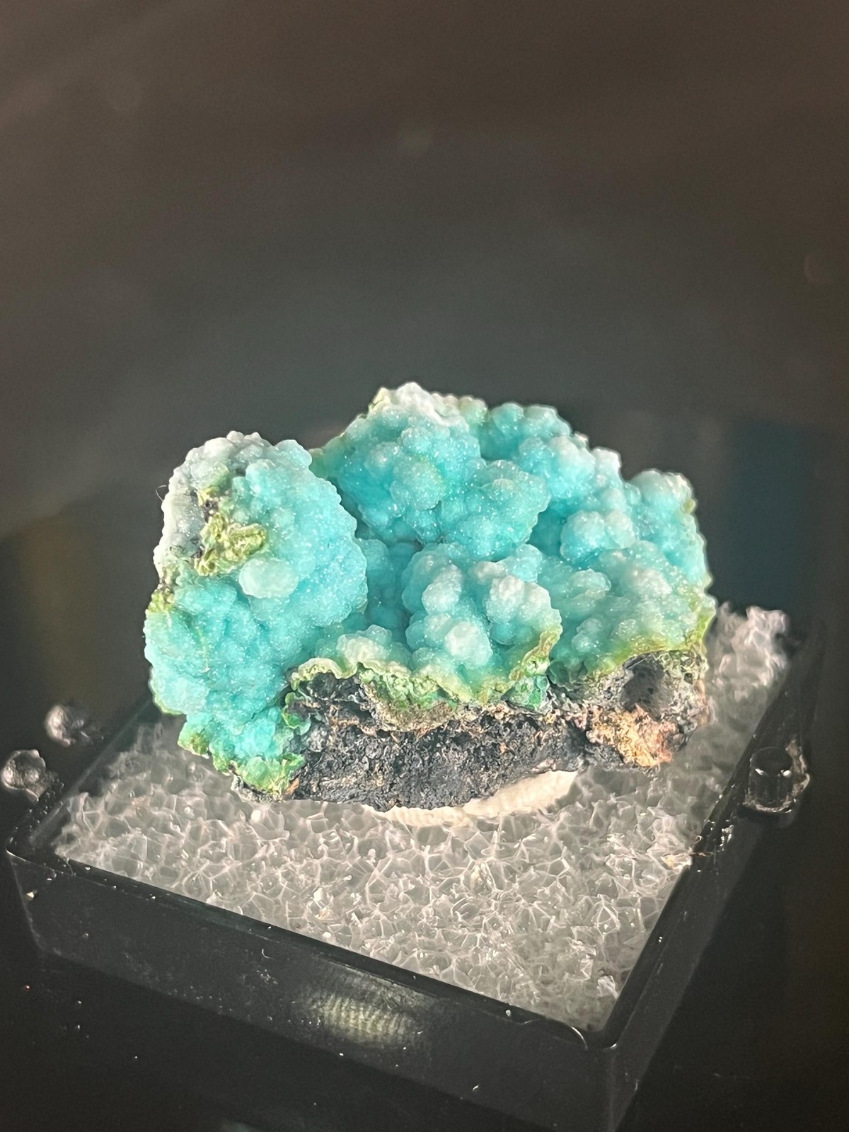Chrysocolla with quartz thumbnail mineral specimen from the Planet Mine, Arizona