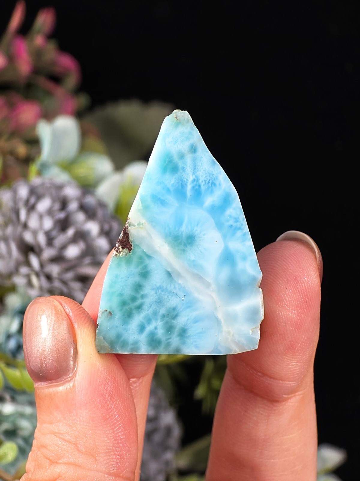 58G AAA LARIMAR SLAB LOT 3PCS – DOMINICAN REPUBLIC AQUAMARINE CRYSTAL AUTHENTIC