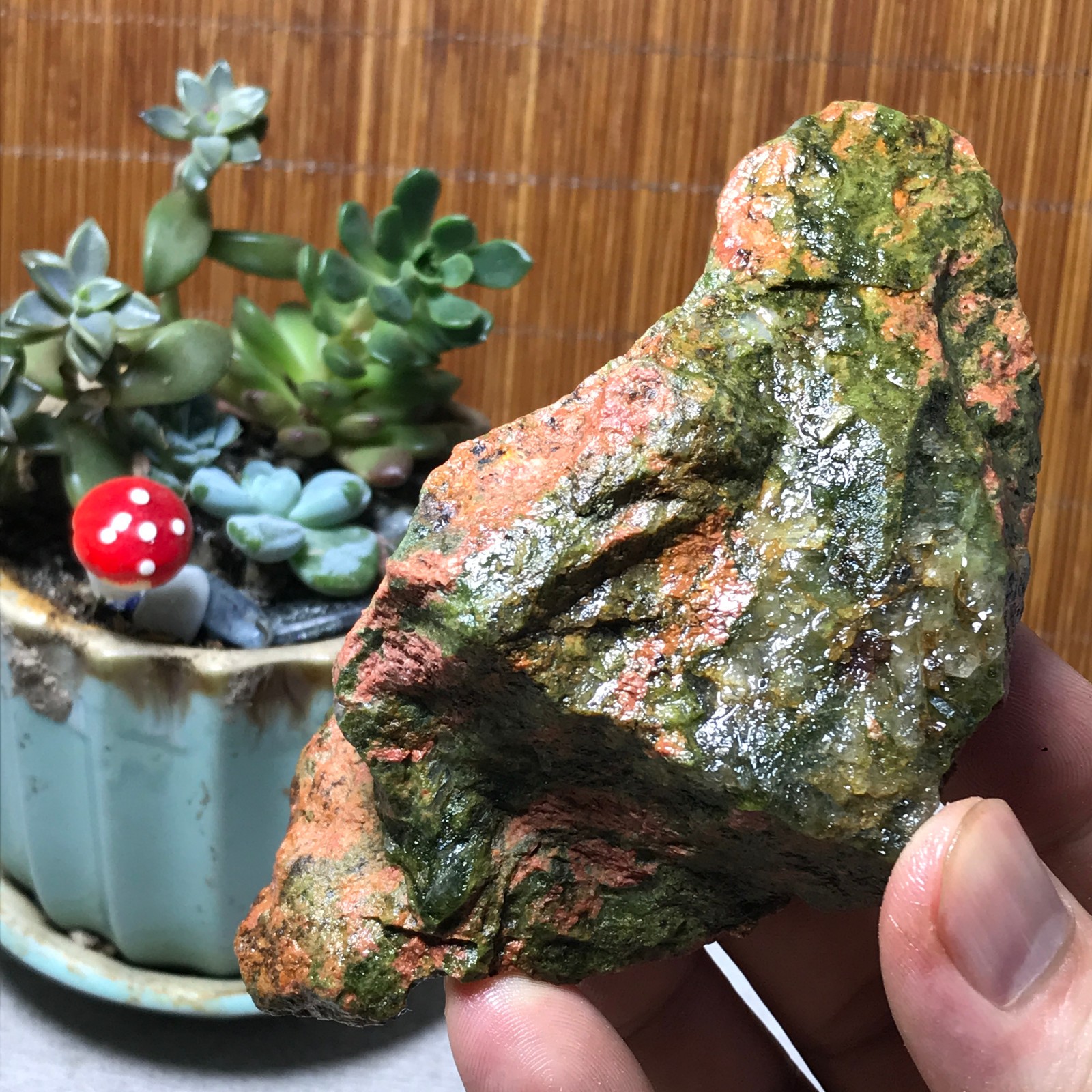 228g Natural Unakite Crystal gemstone Rough Mineral Specimen healing A6354
