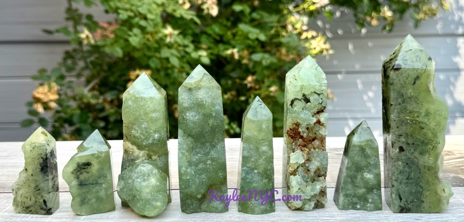 Wholesale 2 Lbs Natural Prehnite W Epidote Half Rough Tower Obelisk Crystal