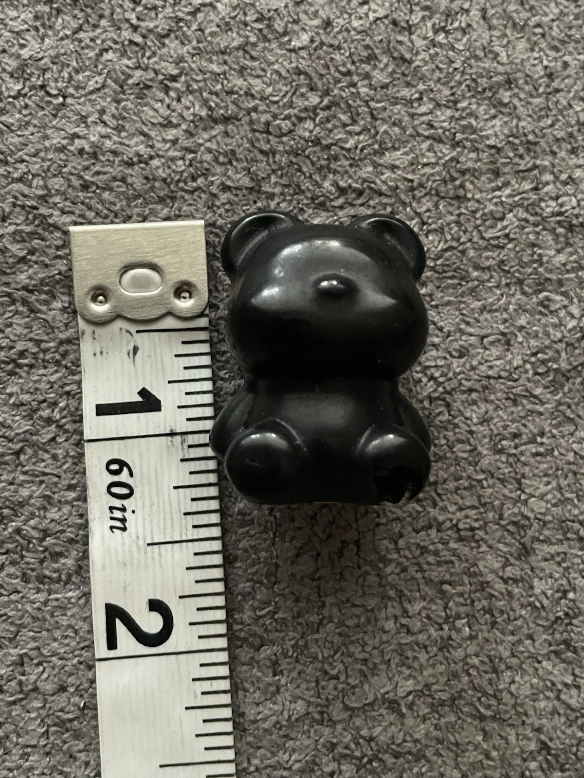 Black Obsidian Crystal/Gemstone Mini Bear Carving 1 1/4″ x 1″ 23G