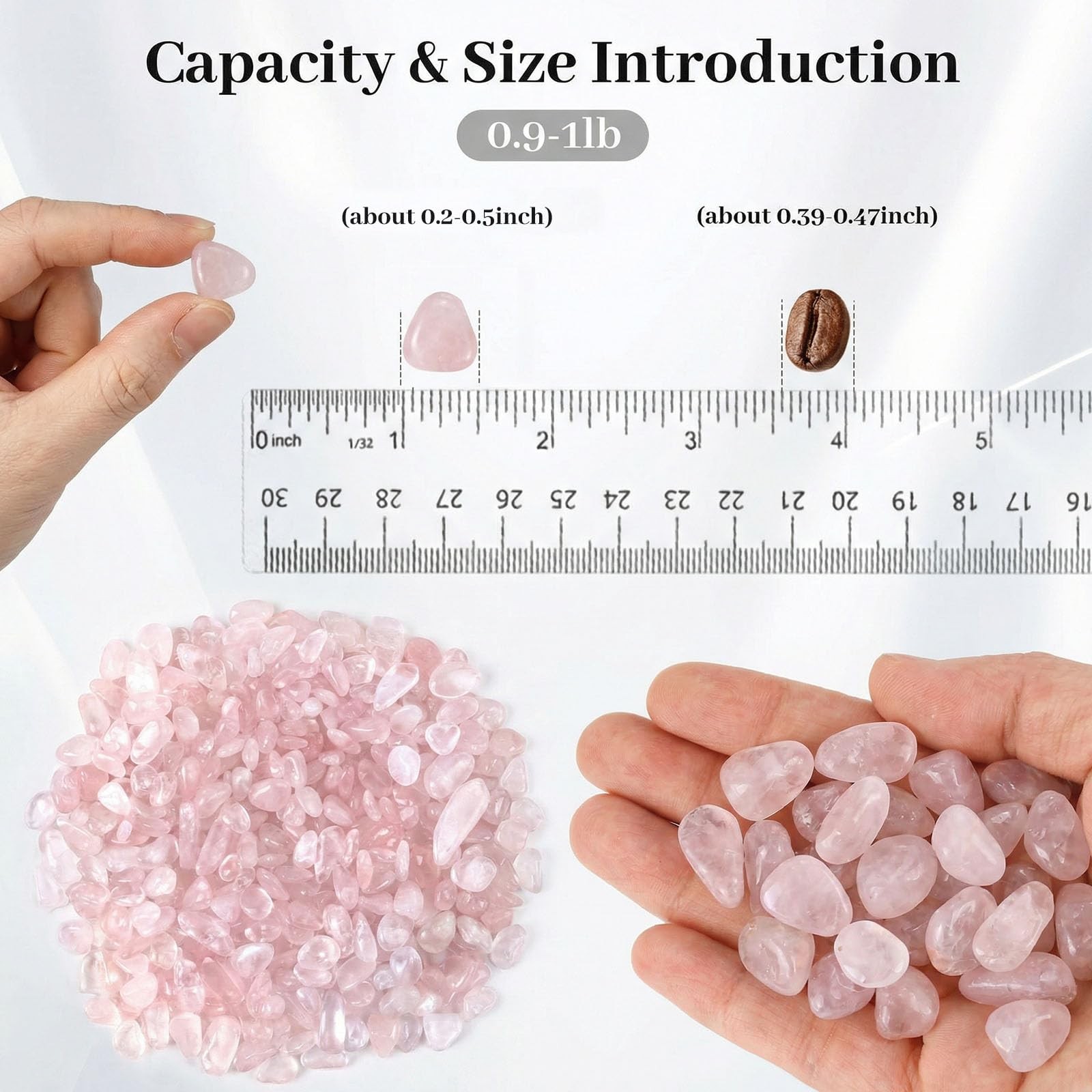 Rose Quartz Crystals, 1lb Pink Crushed Rose Quartz Chips Bulk Tumbled Stones …