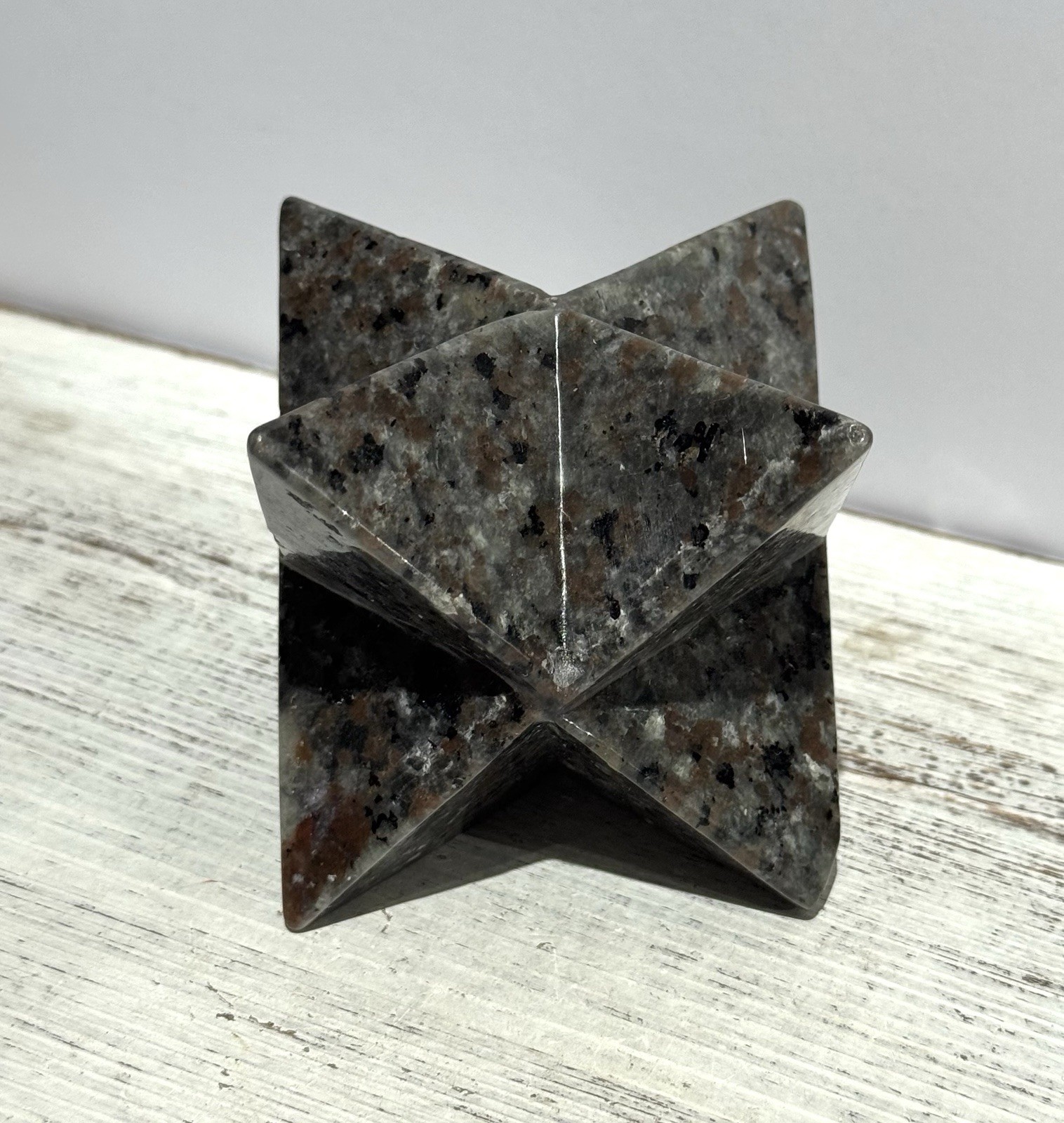 Yooperlite Merkaba 3.75” Natural Stone Carving UV Reactive