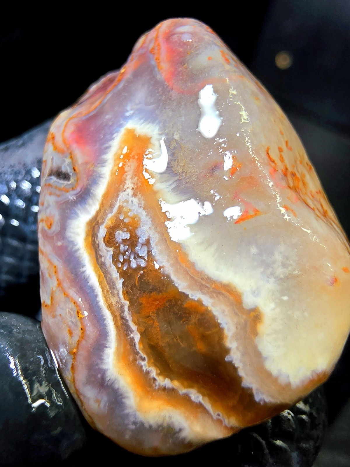 Lake Superior Fragmented Membrane Agate In Blue Chalcedony & Amethyst Quartz 1oz