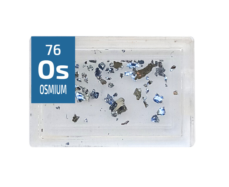 Osmium Metal 99.9% Element Sample in Periodic Element Tile Crystals 0.1 – 0.2 Gr