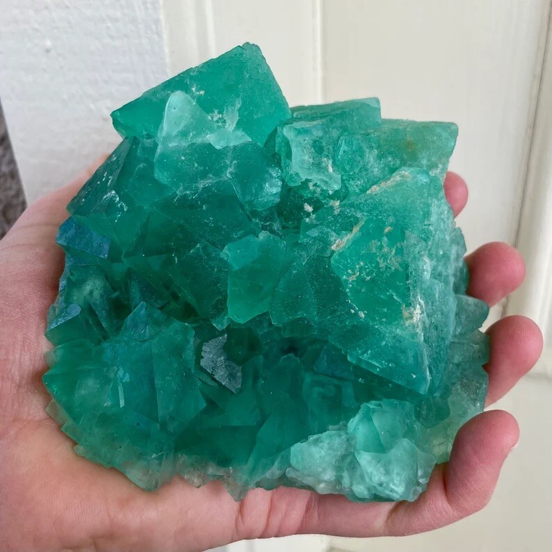 Rare 4.6” XL Riemvasmaak Fluorite Crystal Cluster 2.1lb Specimen – South Africa