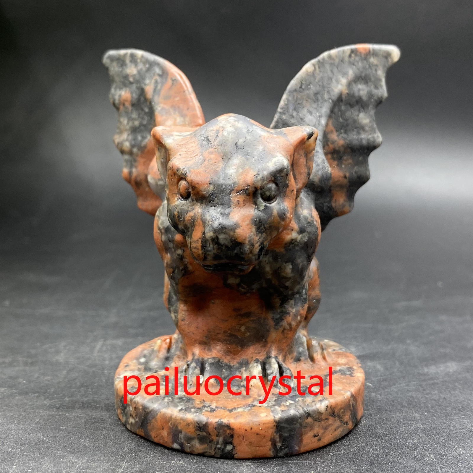 200g+ 1pc Natural Red Spectrolite Gargoyle Quartz Crystal Skull Figurines 3″