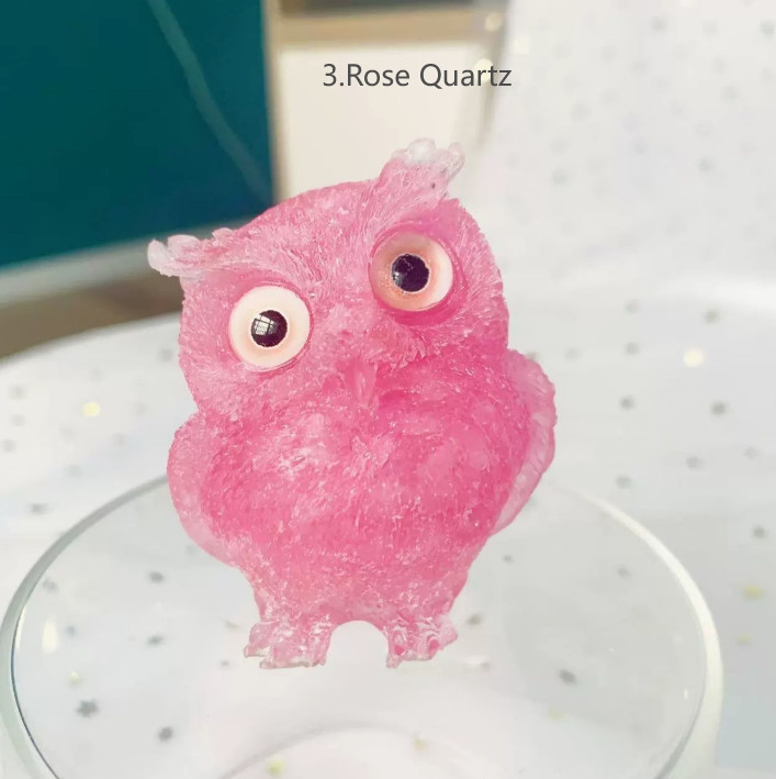 5PCS Natural Crystal Owl Carving Birds Figurine Decor Healing Stone Animals Gift