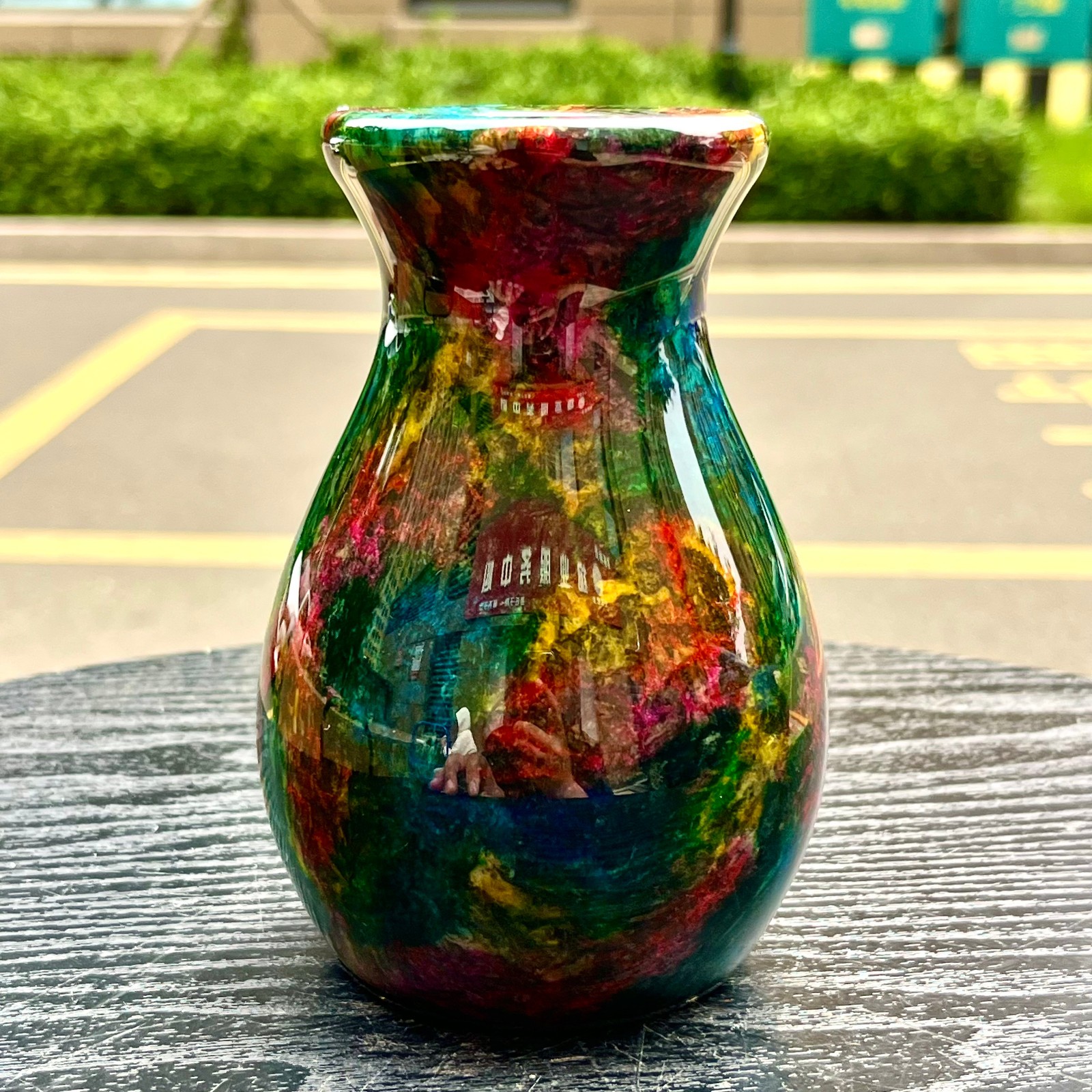 1.08LB Natural “Seven Colors Jade” vase specimen -Taiwan China