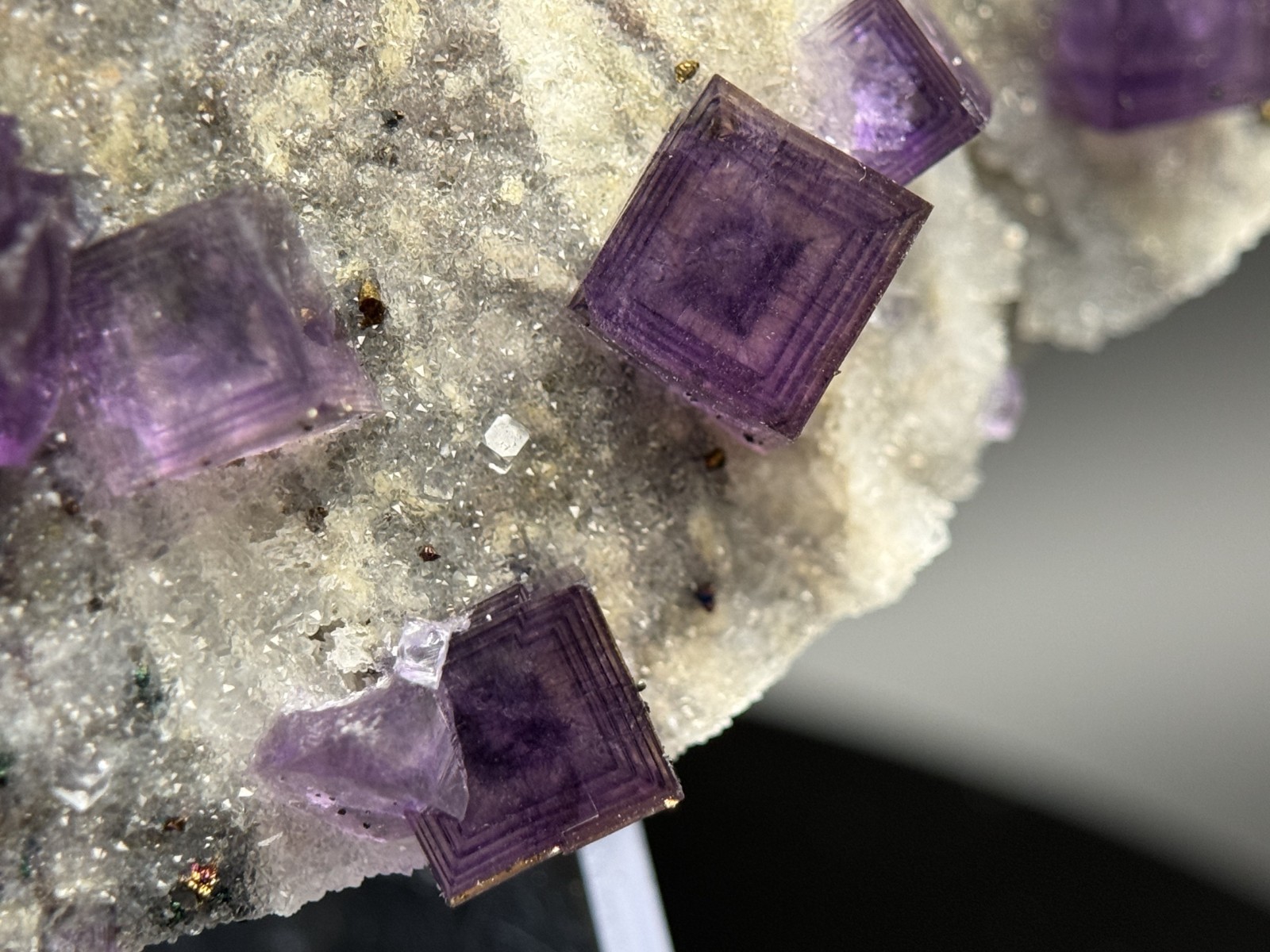Simply Incredible!! INSANE zoned cubic purple fluorite-FLUORESCENT! Anhui, China