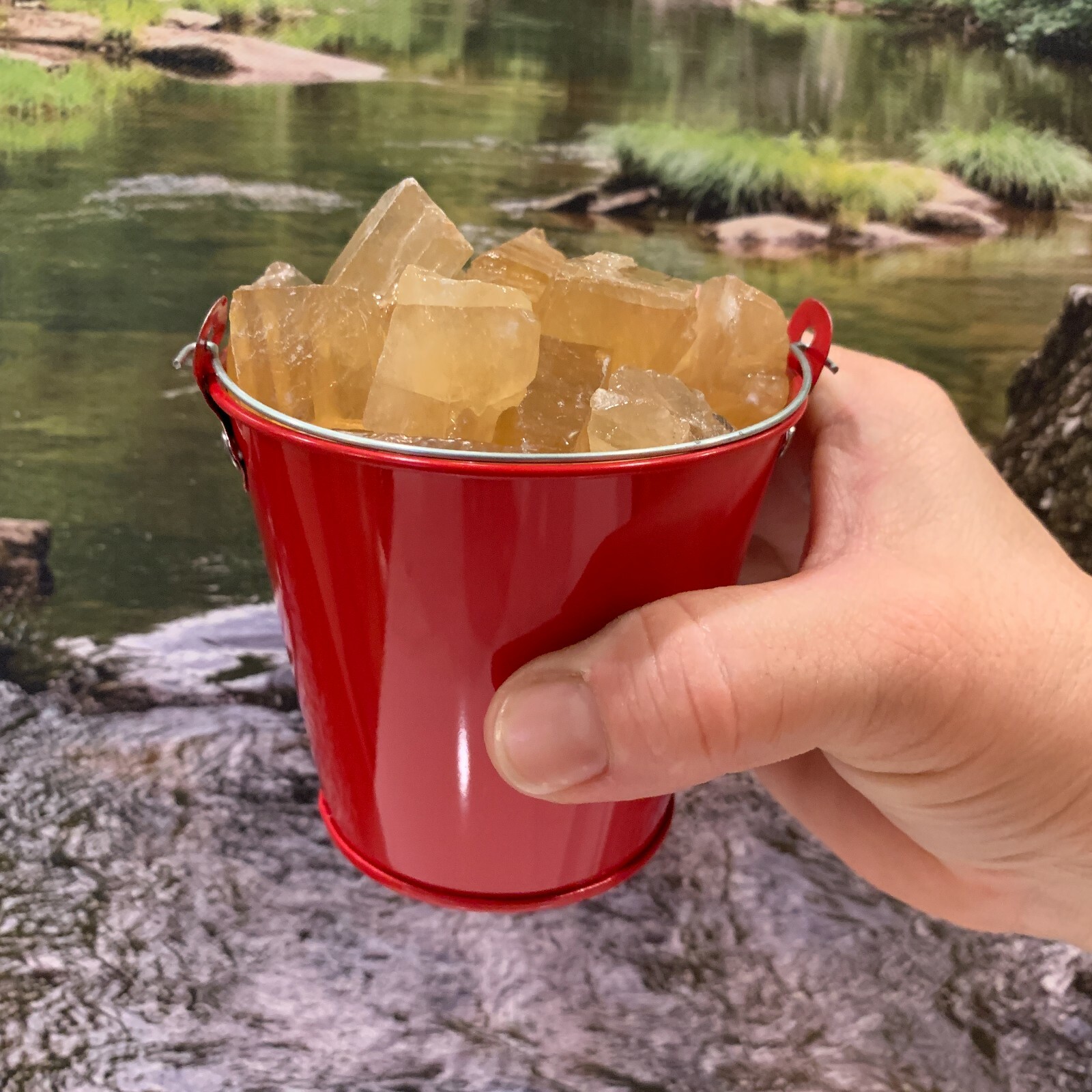 Bucket Full of Citrine Calcite Rough + FREE faceted gemstone – Pick Bucket Color