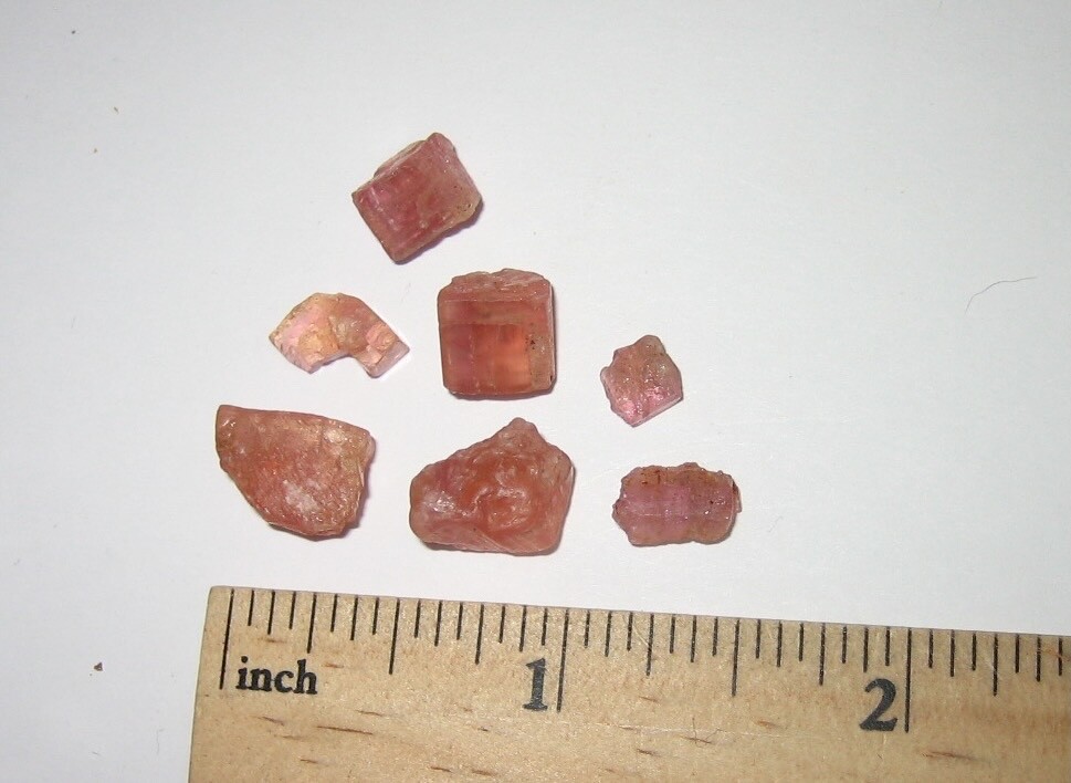 7 ULTRA RARE COLOR! 0.2″-0.4″ PINK IMPERIAL TOPAZ CRYSTALS BRAZIL ~ 6grams *4