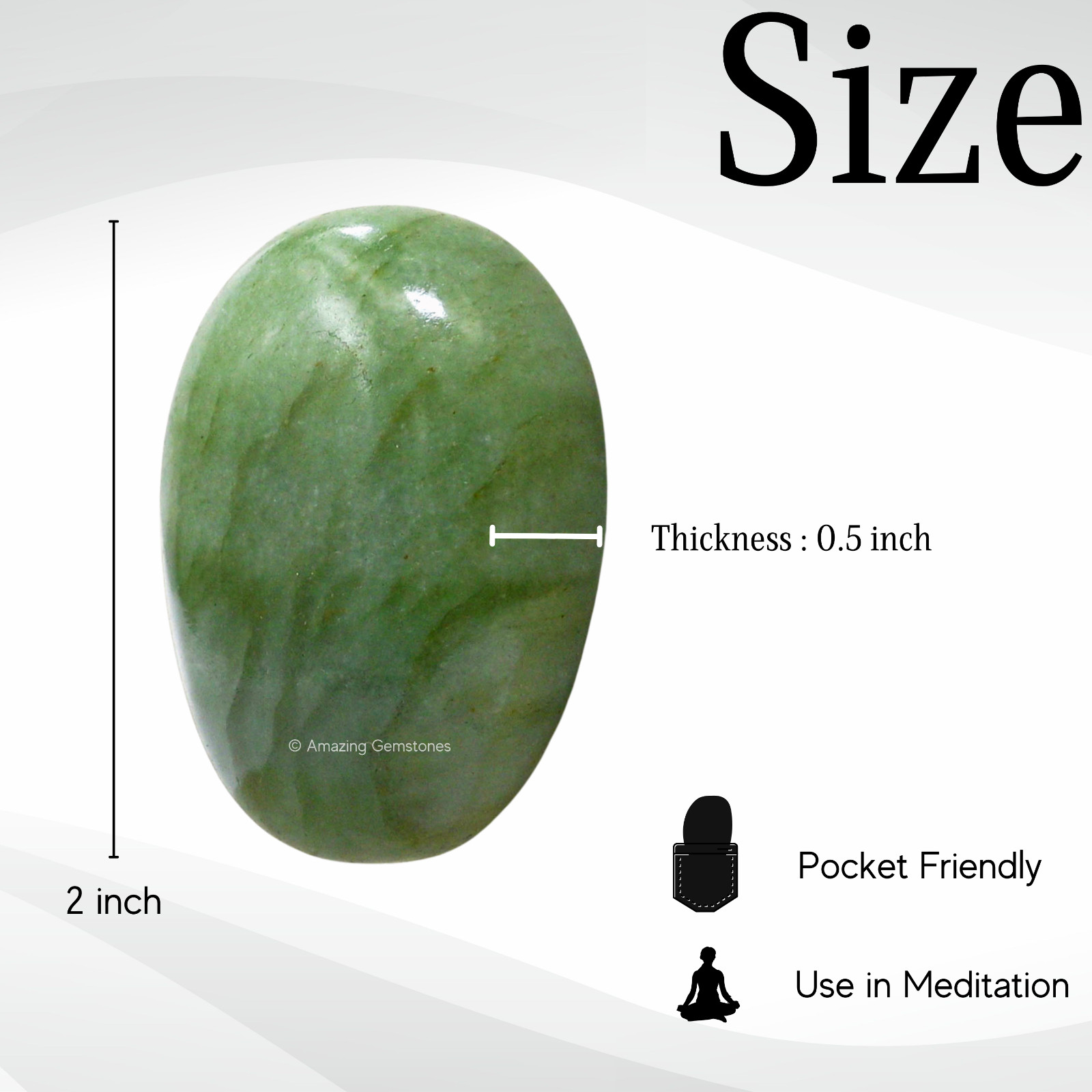 Light Green Aventurine Crystal Palm Stone