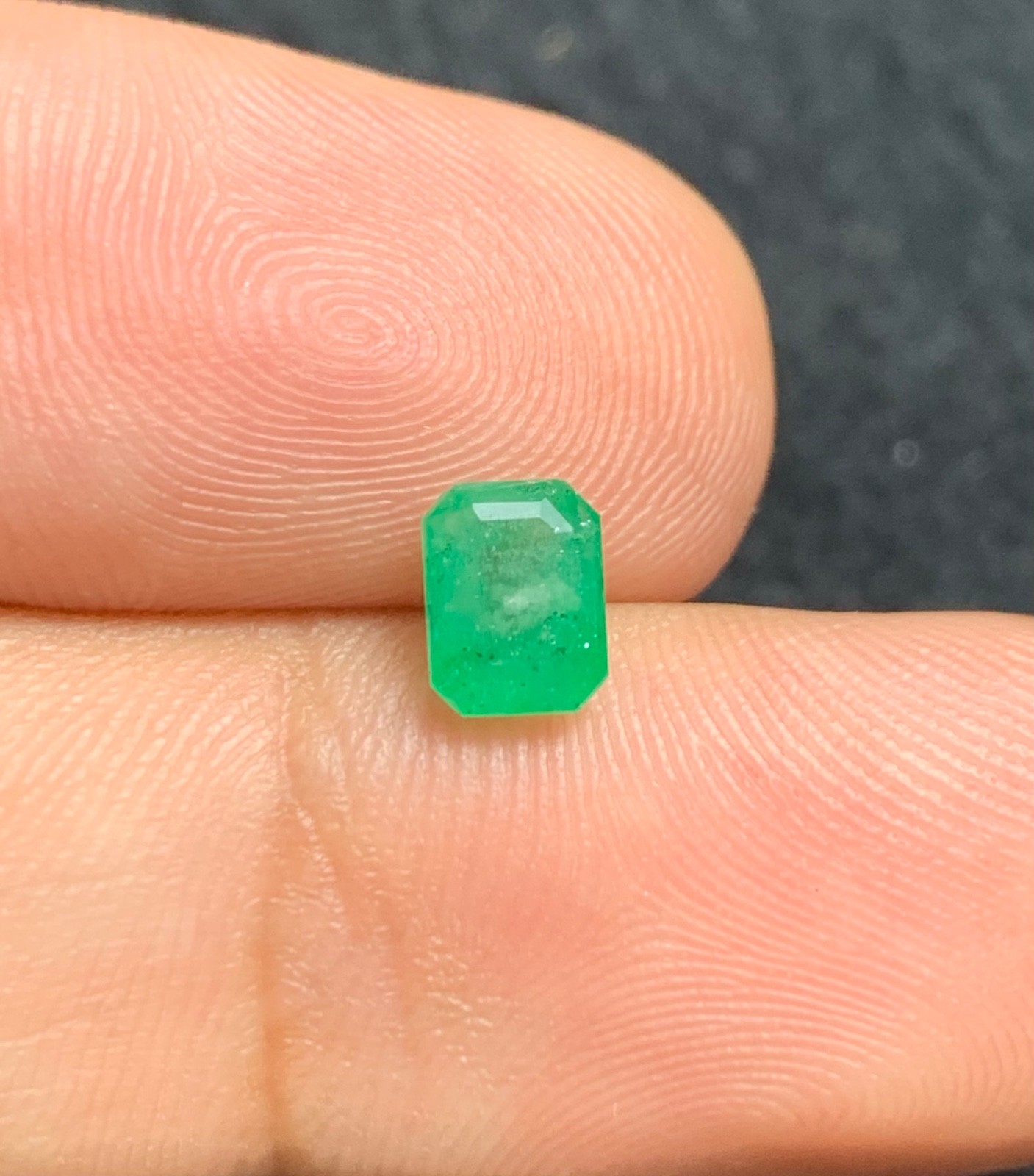 0.75 Ct Natural Faceted Emerald Loose Gemstone from Swat Pakistan.