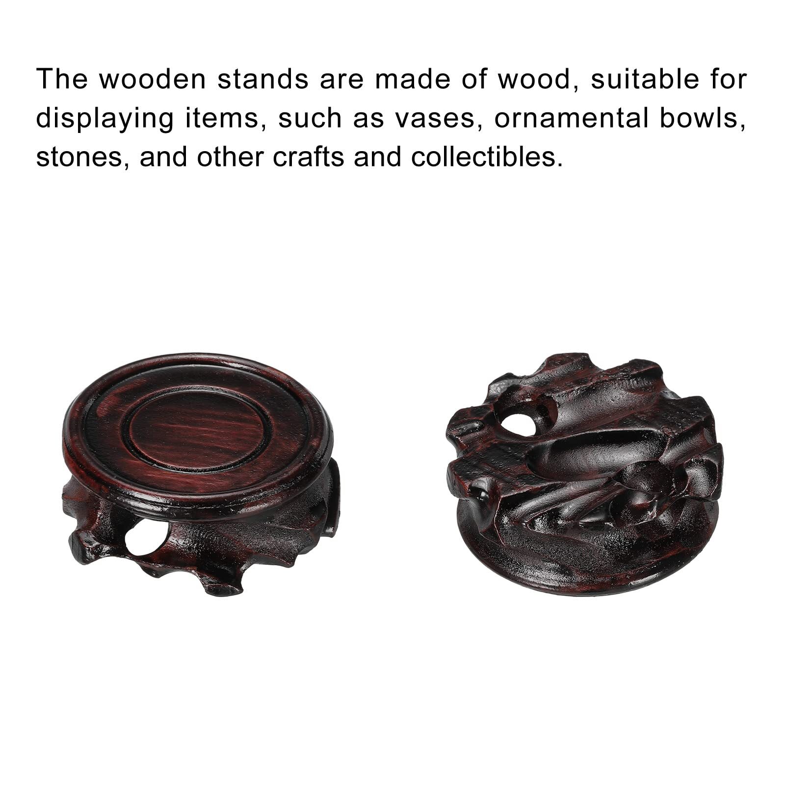 Wooden Stand Holders Displays Base 50mm Diameter Black for Vase Bonsai Stone …