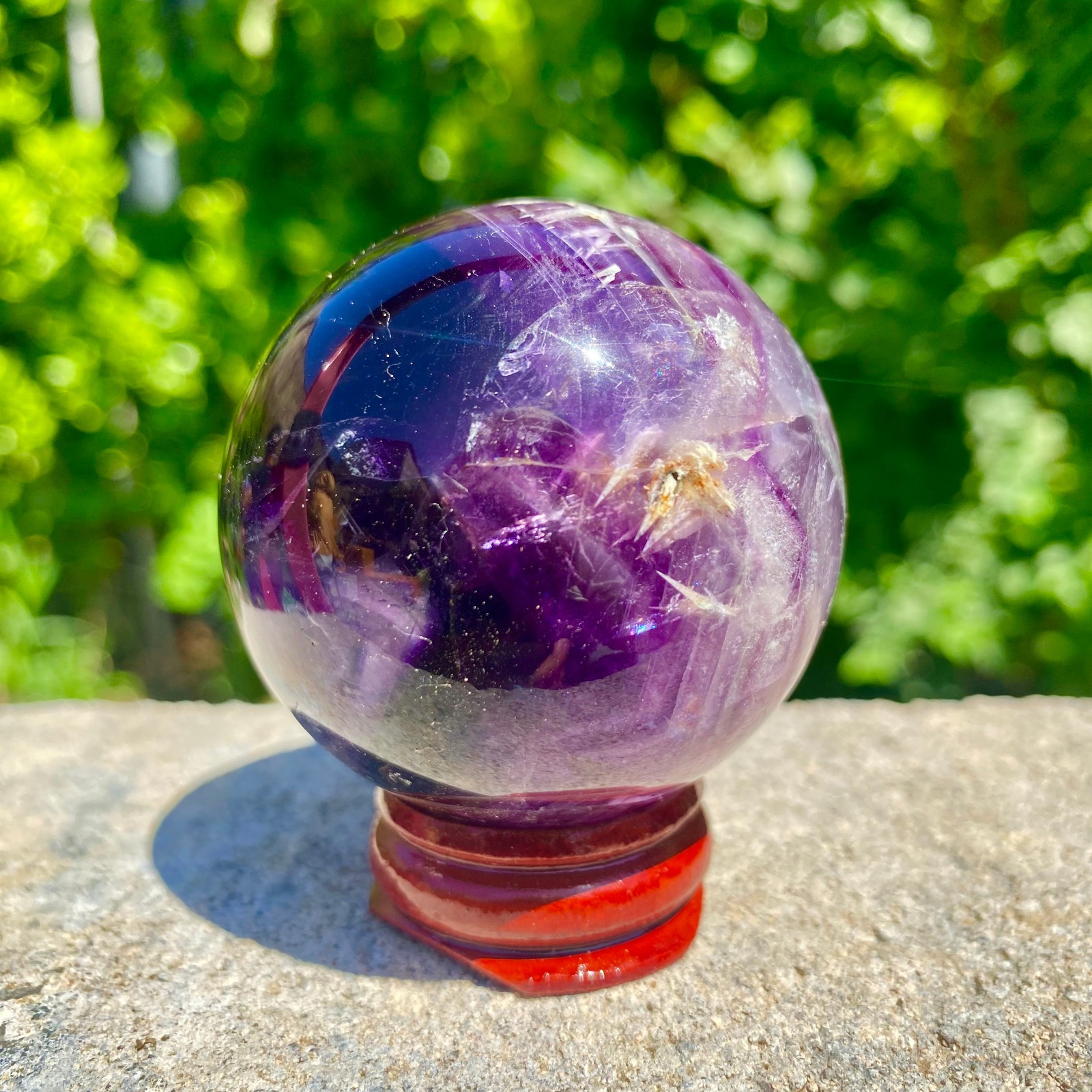 217G natural Green fluorite ball quartz crystal Sphere Reiki energy healing