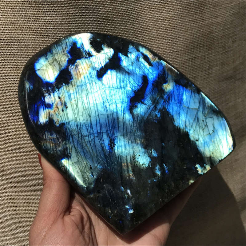 1.52kg Natural Labradorite Quartz Crystal Spectrolite Mineral Reiki healing