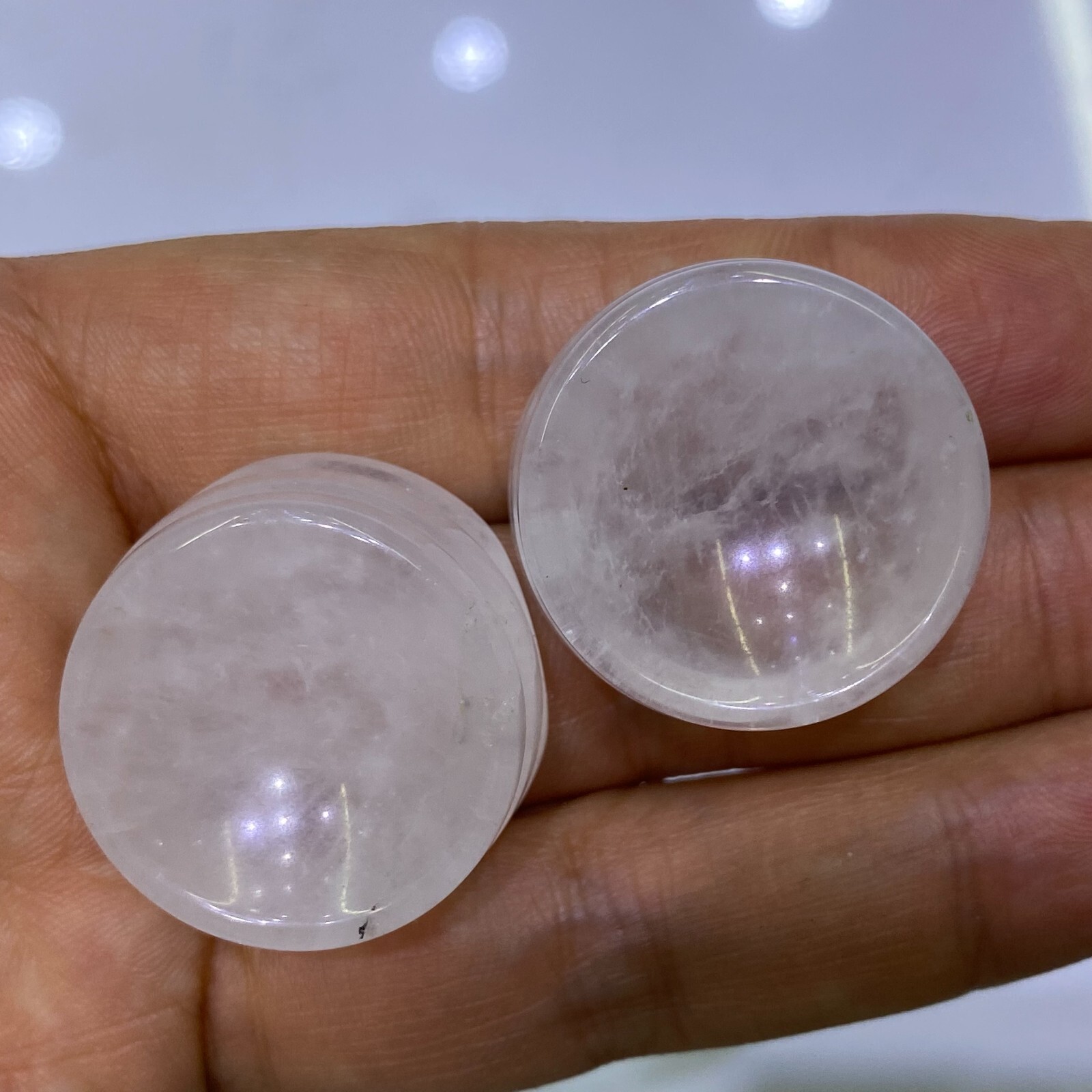 Natural clear quartz sphere stand pedestal crystal reiki healing 5PSC