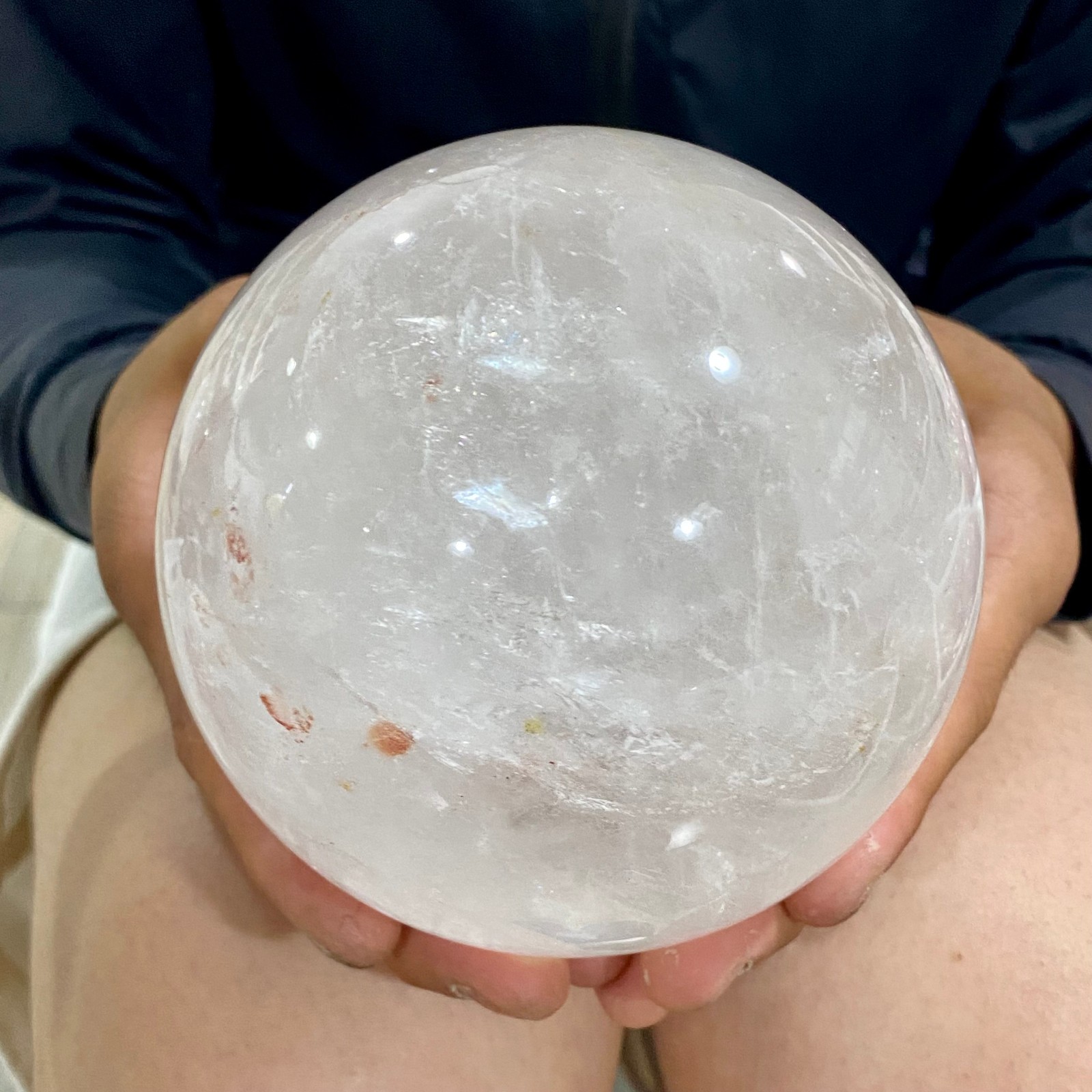 3.94LB Natural White Crystal Clear Quartz Crystal Sphere Ball Healing