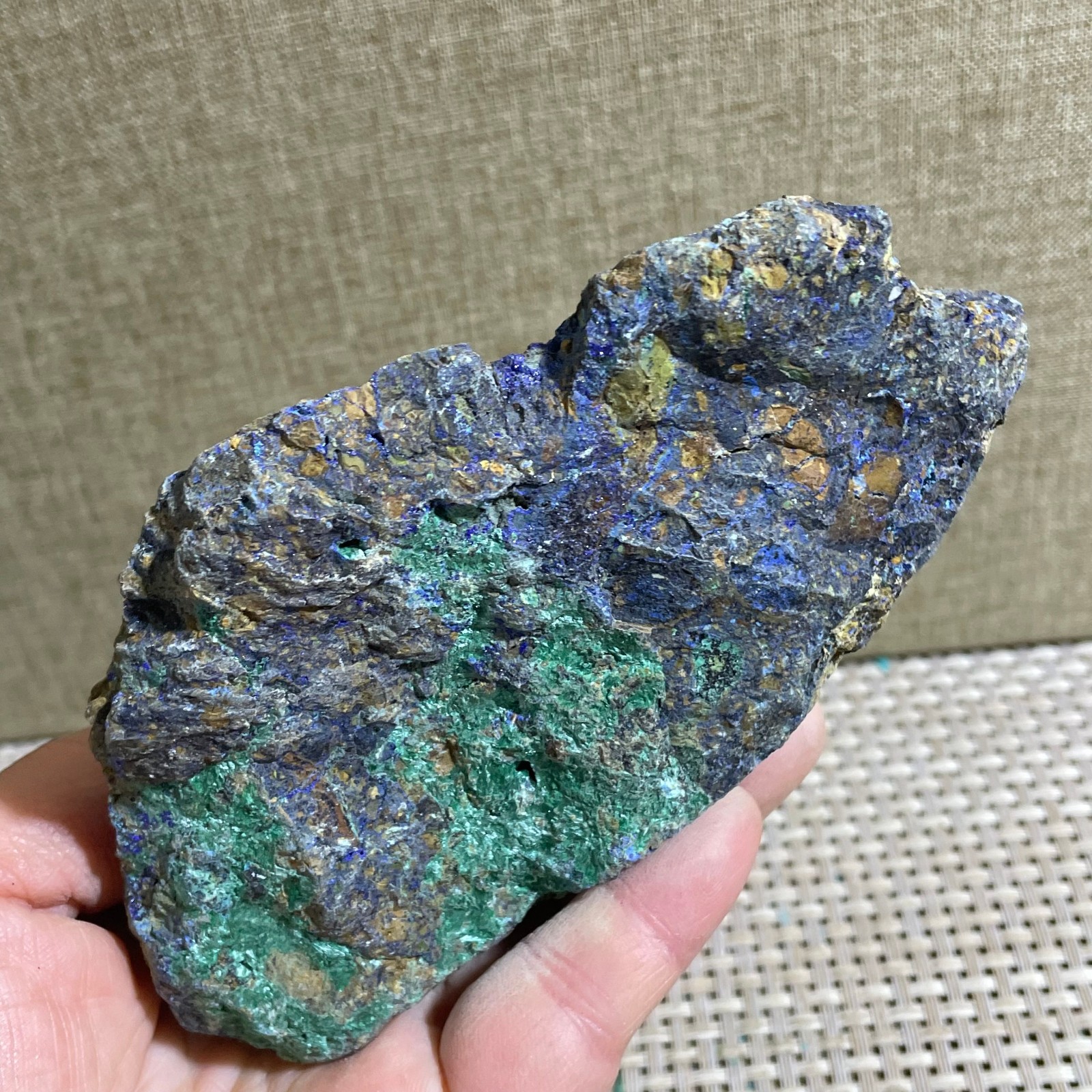 Restoration of Blue Copper Ore Quartz Crystal Mineral Samples 382g