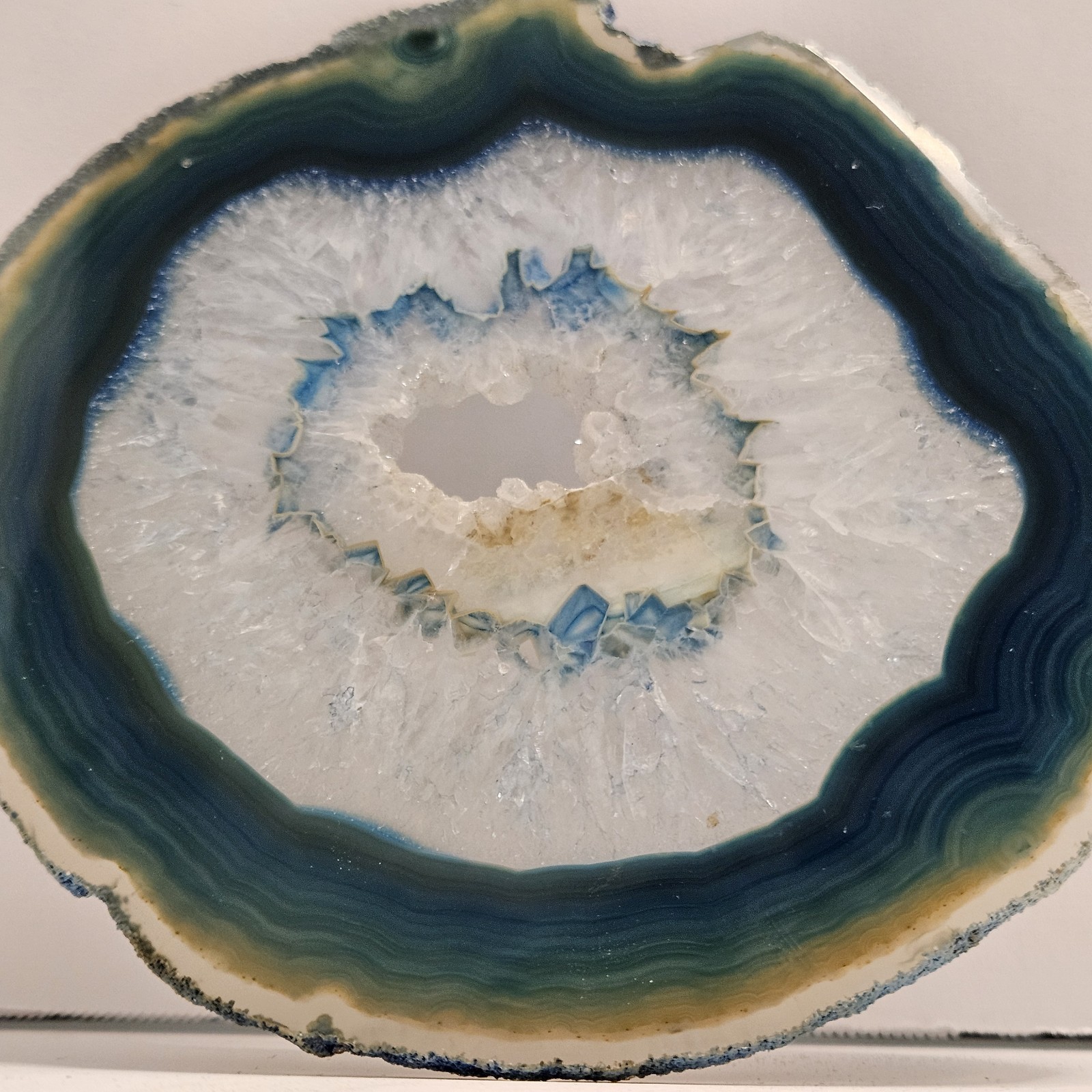 Large Blue Agate Slice 5.25″ GORGEOUS!!!