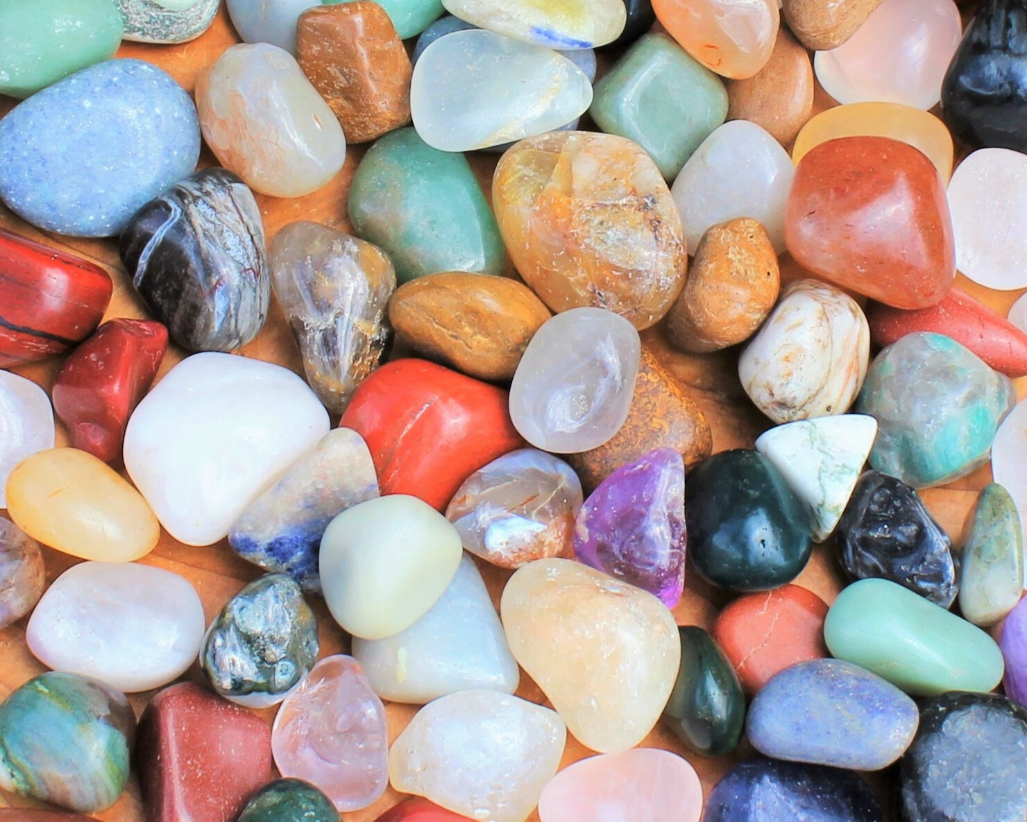 Assorted Mixed Tumbled Stones 2 lb Wholesale Bulk Lot MEDIUM Chakra Reiki Mix