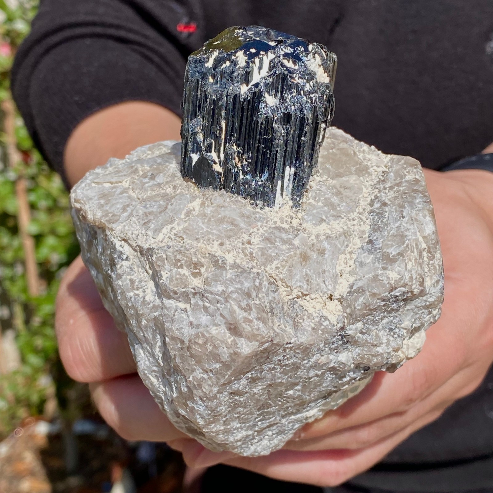 1.77LB Natural black tourmaline crystal gemstone rough mineral specimen