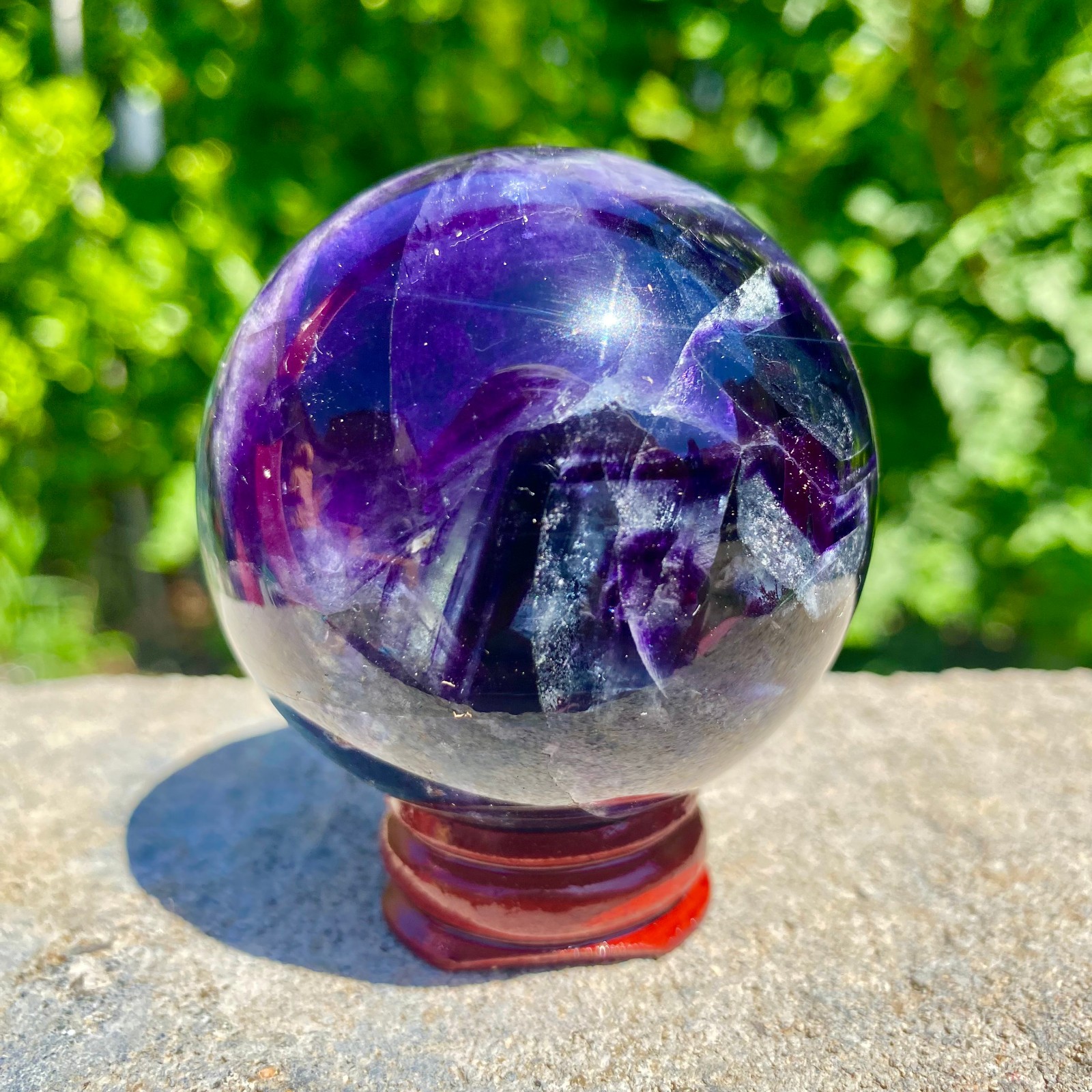 304G natural Green fluorite ball quartz crystal Sphere Reiki energy healing