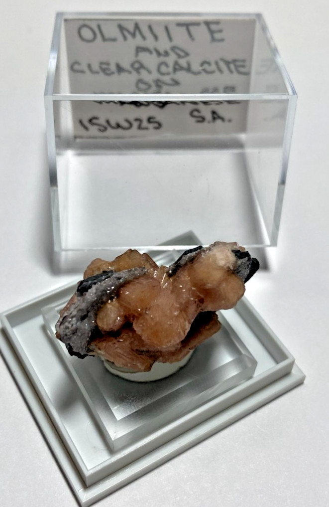 Stunning Olmiite & gemmy Calcite on Maganese Thumbnail from South Africa