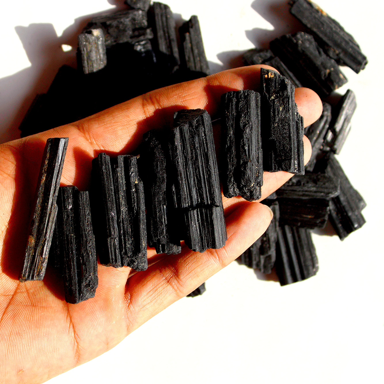 10 Pcs Natural Black Tourmaline Raw Crystal Points Healing Mineral Specimen