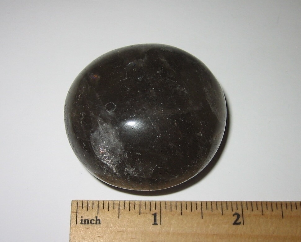 1.9″ TUMBLED POLISHED NATURAL SMOKY QUARTZ CRYSTAL PALM STONE MINERAL 102.5g *1
