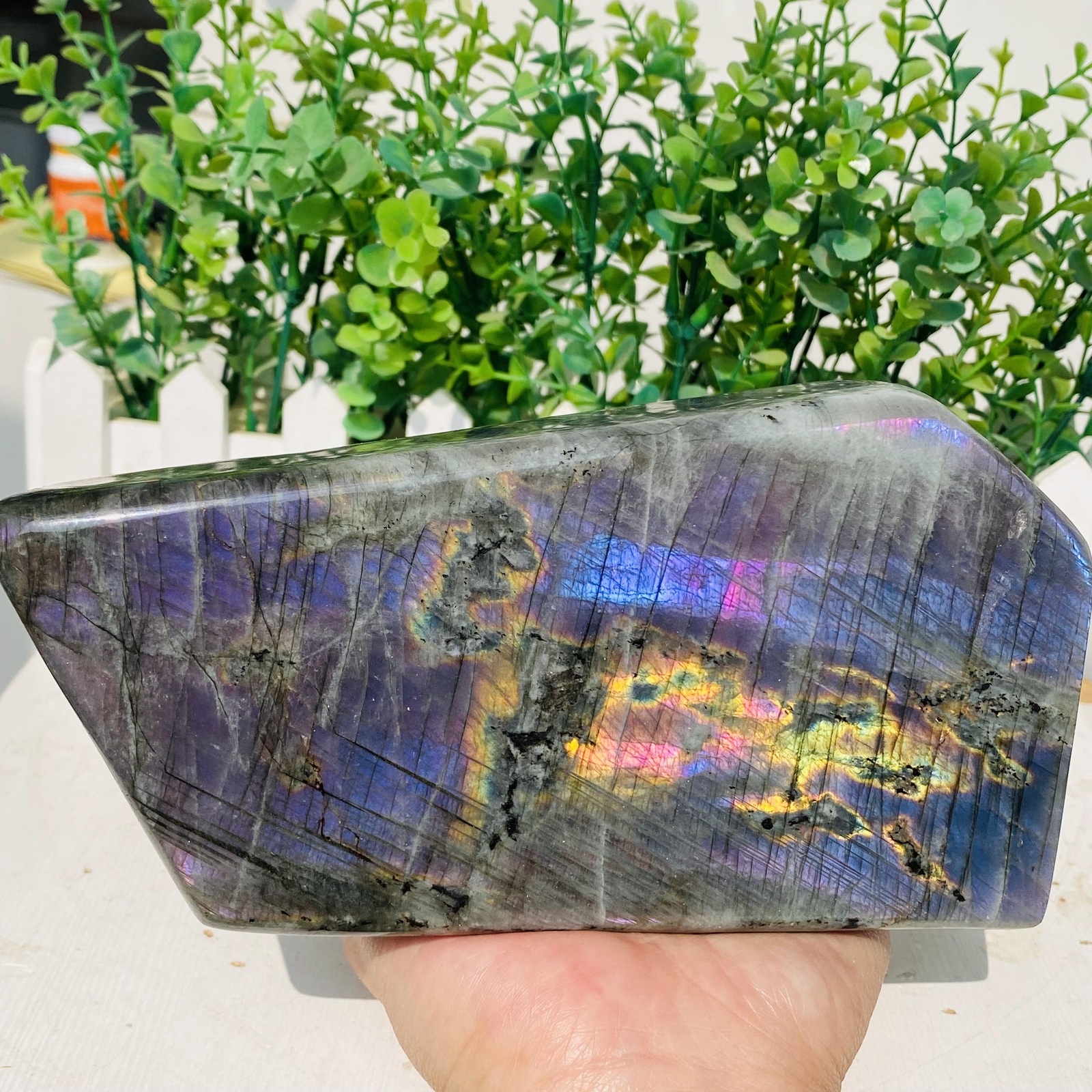 Natural Purple Labradorite Quartz Crystal Freeform Mineral Specimen 1520g