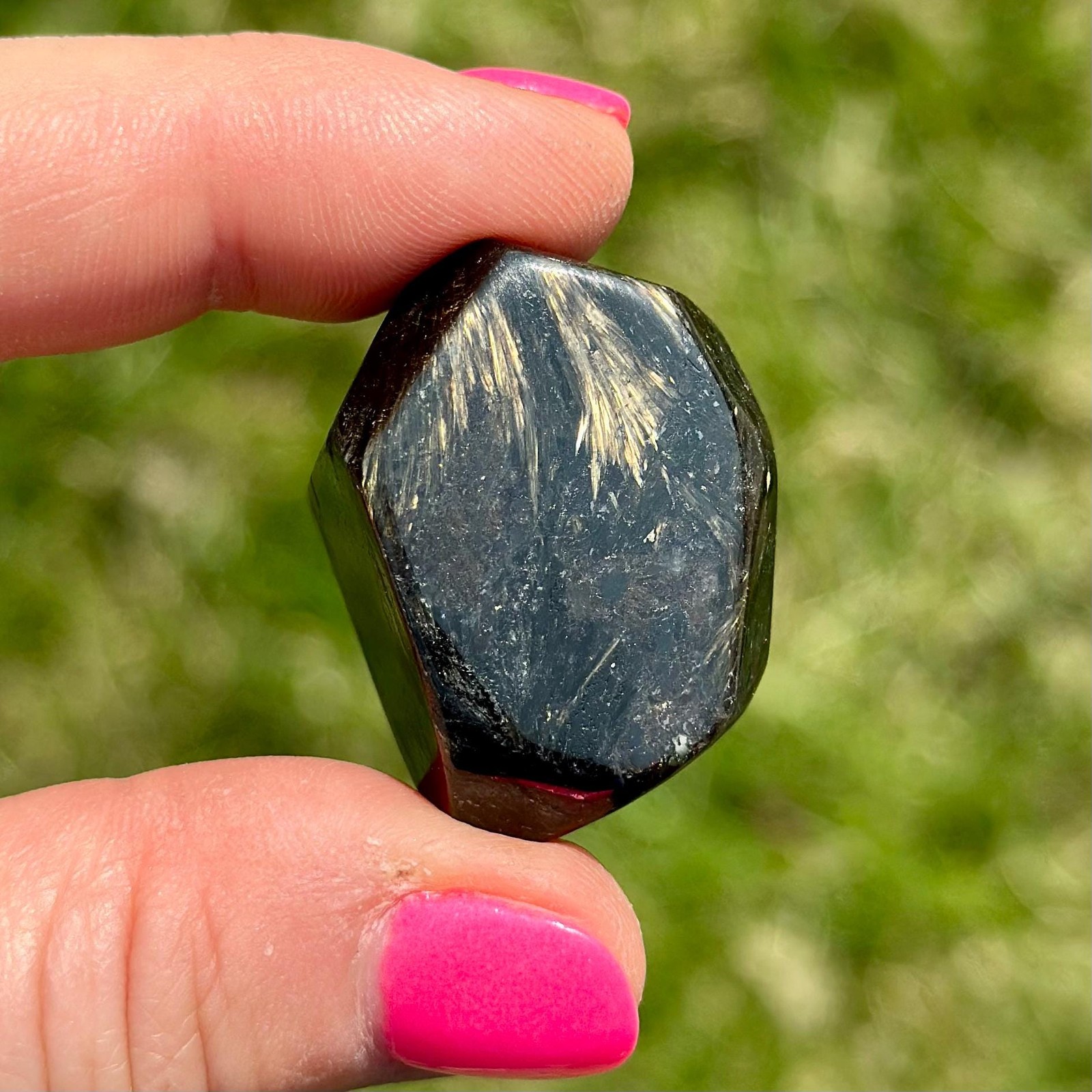 Arfvedsonite Free Form Stone, Natural Arfvedsonite from Canada