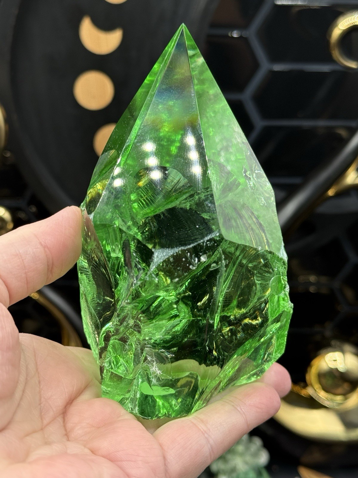 Awesome Slag Glass Top points From Mexico Stunning colors Free ship